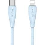 USAMS iPhone 14 Plus / 14 Pro Max / 14 Pro USAMS GREEN SERIES кабел за данни Type-C - Lightning, 100 cm, светлосин SJ717USB03 (SJ717USB03)