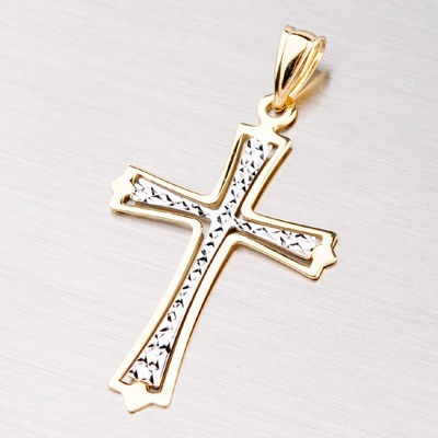 Zlatý gravírovaný křížek 43-2084