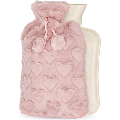 4FIZJO Gumový termofor s plyšovým poťahom HEART 2 litre