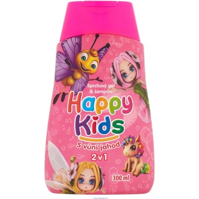Happy Kids sprchový gel a šampón s vůní jahod 300 ml – Zboží Dáma