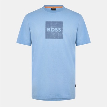 Boss Тениска Boss Mens BOSS ORANGE Short Sleeve T-Shirt with Contemporary Stitched Logo - Blue 451