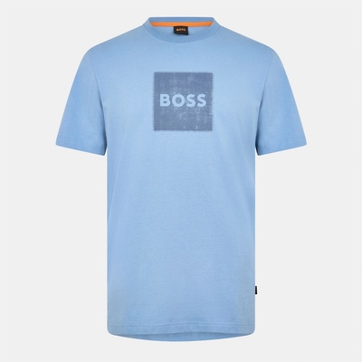 Boss Тениска Boss Mens BOSS ORANGE Short Sleeve T-Shirt with Contemporary Stitched Logo - Blue 451