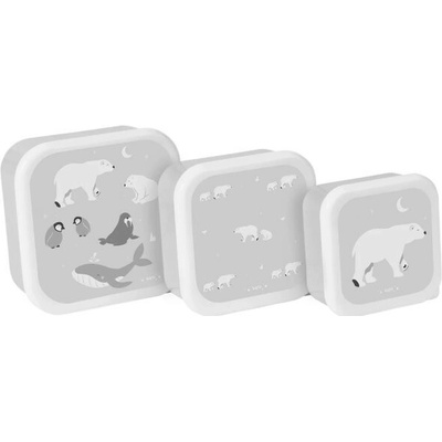 Saro Baby Sada desiatových misiek 3 ks Polaris Grey