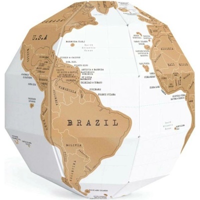 Stírací mapa 3D globus puzzle