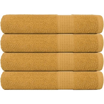 vidaXL Кърпи за сауна 4 бр златисти 80x200 см 360 gsm 100% памук (136816)