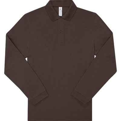 B&C My polo 210 LSL Piqué polo s dlouhým rukávem hnědá roasted coffee