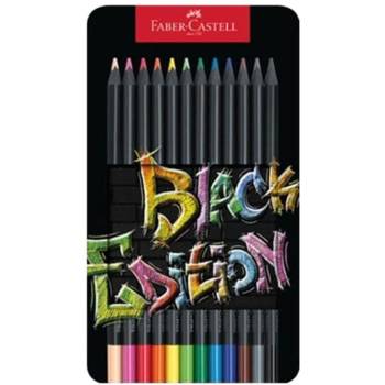 Faber-Castell Моливи Black Edition, 12 цвята, в метална кути (1015120679)