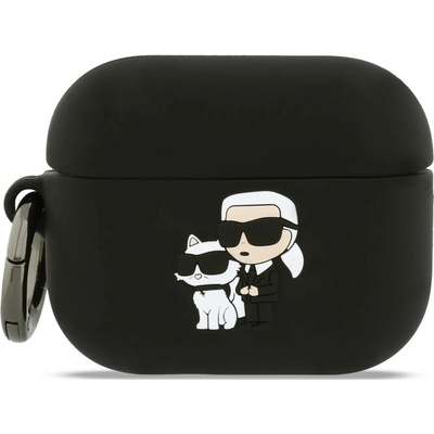 Karl Lagerfeld 3D Logo NFT Karl and Choupette silikonové pouzdro pro AirPods Pro 3 černé, KLAP3RUNKC