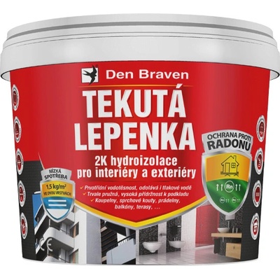 Den Braven Tekutá lepenka 2K hydroizolace 21 kg vědro šedá CH0276