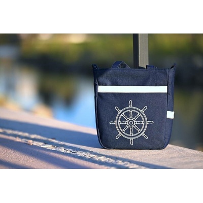 byEli Dámská kabelka / crossbody taška s kormidlem tmavě modrá-krémová