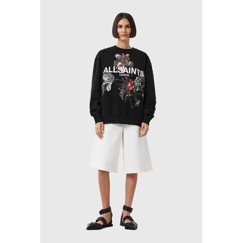 AllSaints Памучен суичър AllSaints ANIA в черно с десен W144JD (W144JD)