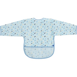 Kikkaboo Непромокаем лигавник с ръкави и джоб Arty Blue Pattern (31303030060) - tary