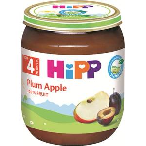 HiPP Био Пюре HiPP Сливи и ябълки 125 гр. - 4+ месеца