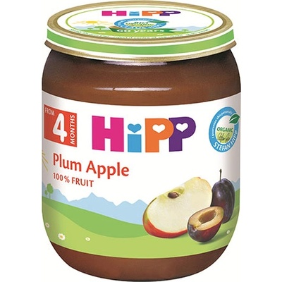 HiPP Био Пюре HiPP Сливи и ябълки 125 гр. - 4+ месеца