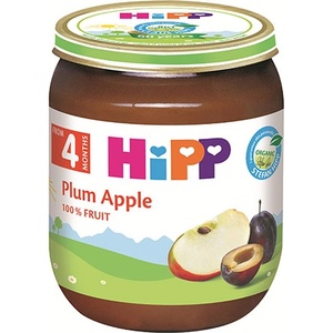 HiPP Био Пюре HiPP Сливи и ябълки 125 гр. - 4+ месеца