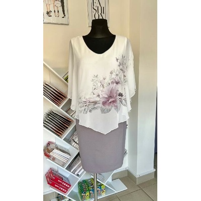 M Collection Dámské elegantní šaty Marianne Šedá 0020093