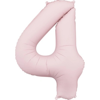 Party Deco Balón Číslo 4 Pastelovo ružový 86 cm
