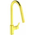 Ideal Standard Кухненски смесител с издърпващ се душ Ideal Standard Gusto 235, златисто матово, 1 тип струя (BD414A2)