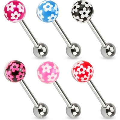 Marre piercing do jazyku činka kytičky HWBAB05
