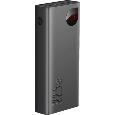 Baseus Adaman Metal Digital Display Power Bank 22.5W 30000 mAh (PPIMDA-C0A) - външна батерия с два USB-A и един USB-C изходи и технология за бързо зареждане (черен)
