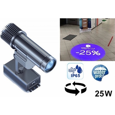 Projekcia loga do 5M - Gobo 25W vodeodolný + rotačný