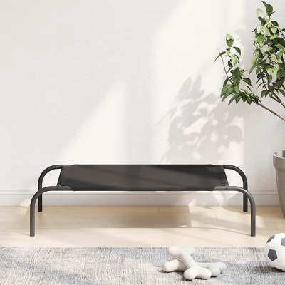 vidaXL Повдигнато легло за кучета черно 90x50x20 cm Оксфорд плат (42000838)