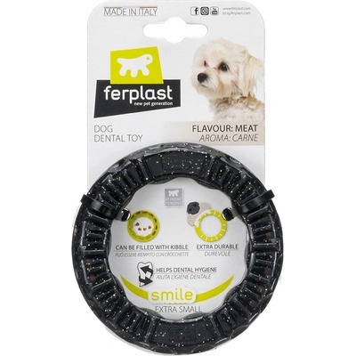 Ferplast Ferplast Smile пръстен за дъвчене, черен XS: Ø8, 5x1, 7cm куче
