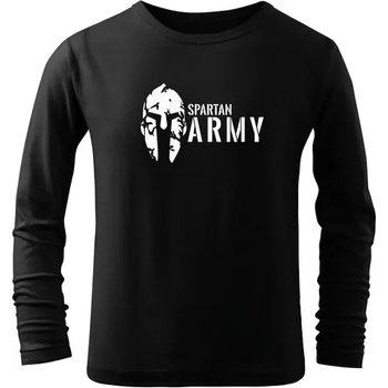 DRAGOWA детска тениска с дълъг ръкав, Spartan Army, черна (7177)