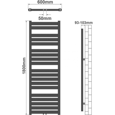 Aquamarin Vertikální 1800 mm x 600 mm JG88581