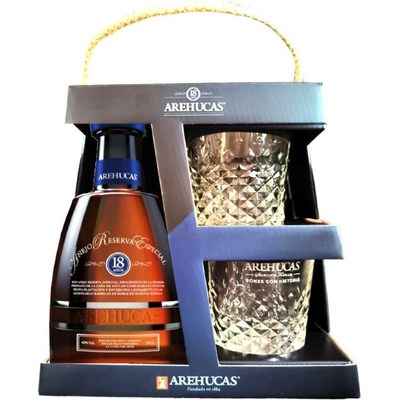 Arehucas Anejo Reserva Especial 18y 40% 0,7 l (dárkové balení 2 sklenice)