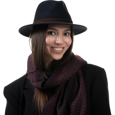 Fiebig Headwear since 1903 Kašmírový cestovní klobouk Traveller Kaschmir modrý
