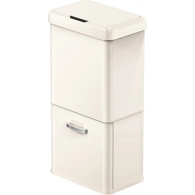 EKO-Europe EKO Сензорен кош за разделно събиране на отпадъци VINTAGE - екрю - 32 л. + 18 л (EKO 933650 - Cream)