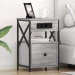 vidaXL Нощен шкаф Сив Сонома 40 x 31 x 60 см Инженерна дървесина (859496)