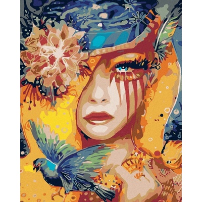 zuty Malování podle čísel Ptačí žena 40 x 50 cm vypnuté plátno na rám 8596530042815