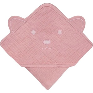 Lionelo Бебешка хавлия с качулка Lionelo - 80 x 80 cm, Pink (5903771709323) - baby