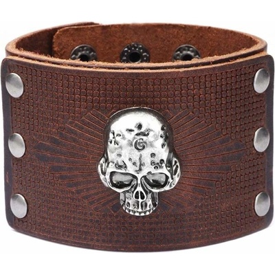 NAKY Široký kožený náramek Orfeus Brown N4255