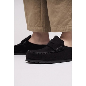 Birkenstock чехли сабо дамски от велур Naples Wrapped Suede Leather