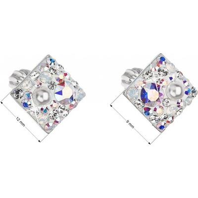 Evolution Group náušnice pecka s krystaly Swarovski AB efekt kosočtverec 31169.9