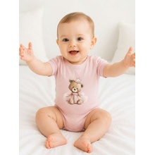 Detské body TEDDY PRINCESS s krátkym rukávom Ružová