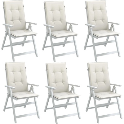 vidaXL Възглавници за стол 6 бр меланж кремави 120x50x4 см плат (4002420)