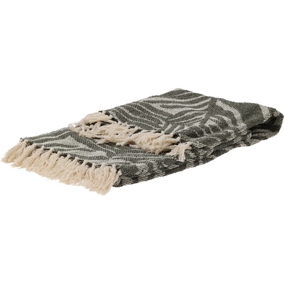 Home Styling Collection Bavlněný přehoz se vzory, 160 x 130 cm, zelený zelený – Zboží Dáma