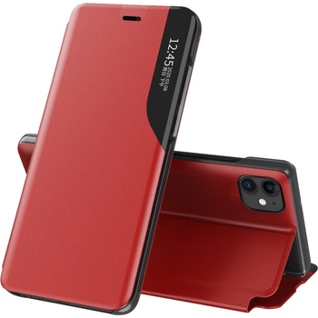 HQWear Елегантен кожен кейс-тефтерче Eco Leather View за Apple iPhone 13 Pro Max, Червен (9145576231104)