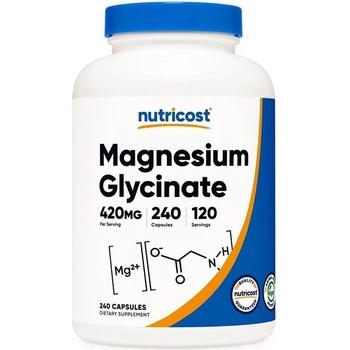 Nutricost Magnesium Glycinate, 420 mg, 240 капсули, Nutricost (72090 (332201) NC)