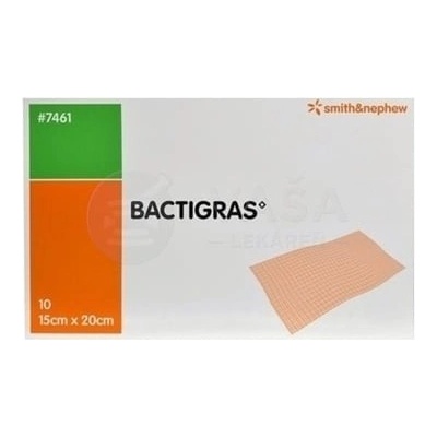 Bactigras Tylové krytie na rany s chlórhexidín acetátom 15 x 20 cm 10 ks