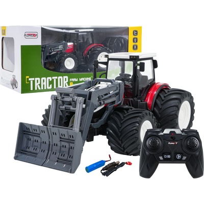Ramiz Traktor + buldozér R/C červený 1:24