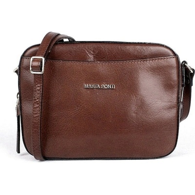 Marta Ponti luxusní dámská kožená crossbody kabelka no. 8 hnědá