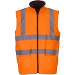 Yoko HI-VIS HV008F / Унисекс светлоотразителна поларена жилетка, двустранна - HV оранжева L (79008Fzv903)