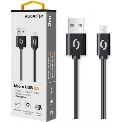 Aligator DAKA007 2A Dátový a nabíjací micro USB, 2m, černý