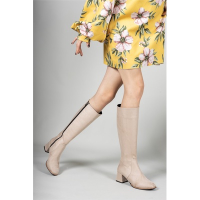 Riccon Дамски ботуши от велур 0012064 - Светлобежови #326259 (326259_Бежов)