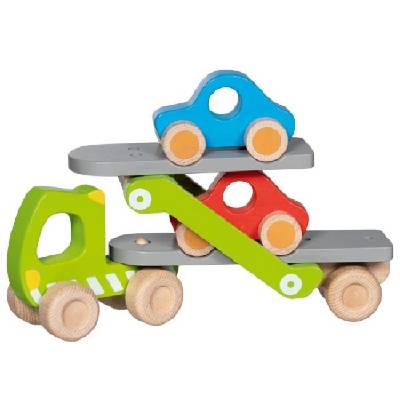 Детска играчка Goki - Автовоз с две коли (55860)